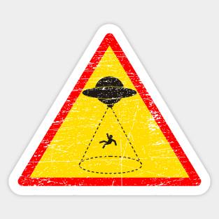 Warning Alien Abduction Sign Sticker